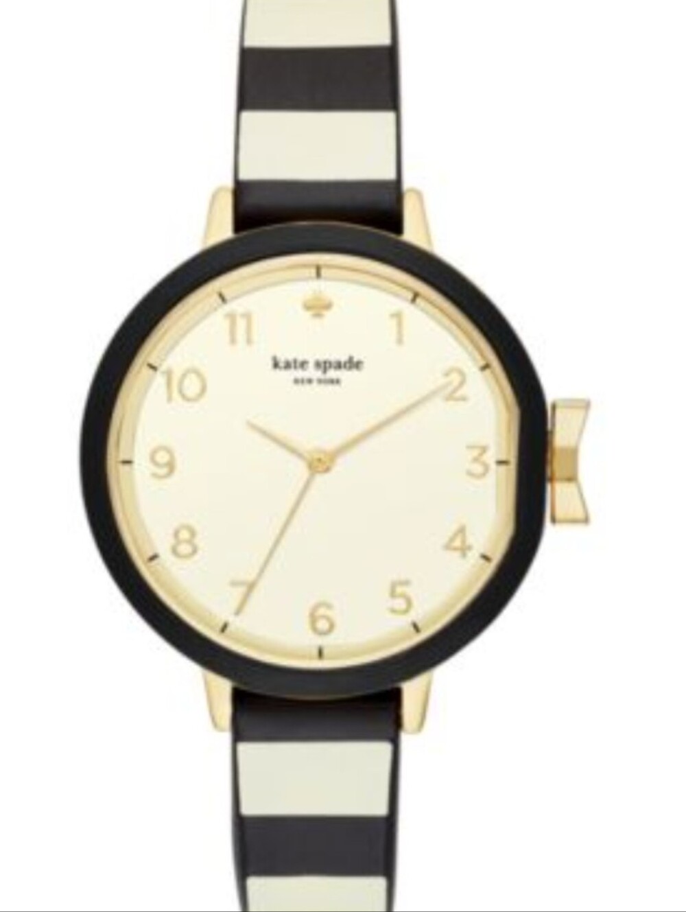 kate spade Black & White Stripe Silicone Watch